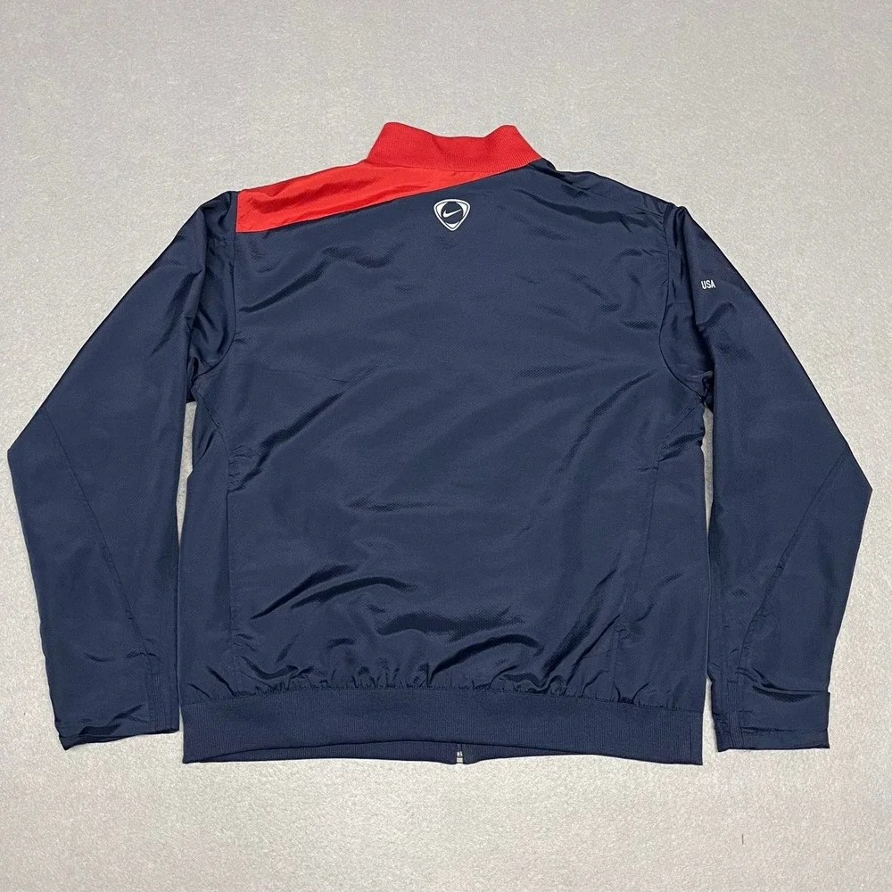 Team USA Soccer Jacket Mens XL Navy‎ Blue Nike 2008 Beijing Olympics Vented Zip